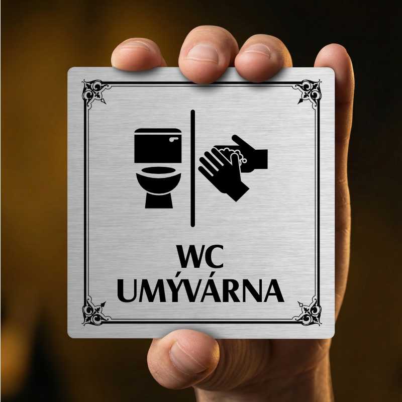 WC, umývárna, 100x100mm, zlatá, Nebraska